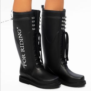 Off White Size 7 “For Riding” Rain Boots